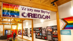 A view of the Outliers & Outlaws exhibit
