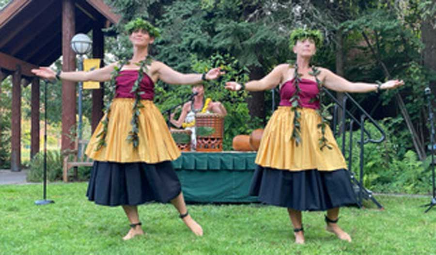 Hula teachers teaching hula