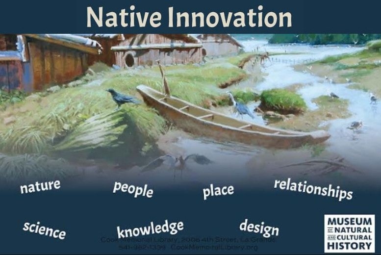 A promotional design for the Native Innovation exhibit.