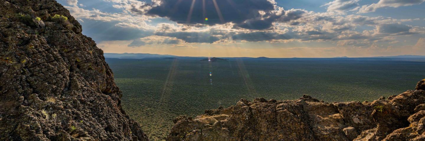 Sagebrush landscape as seen from Fort Rock, OR