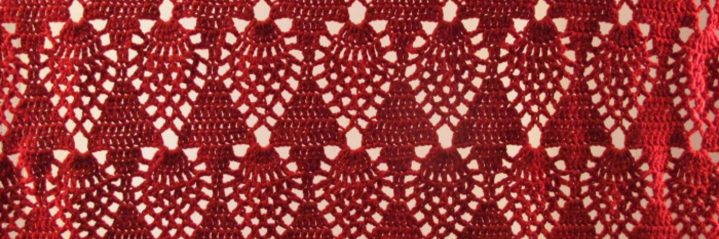 Red crochet pattern