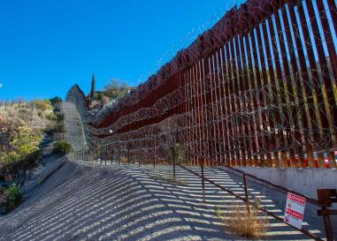 Barbed wire fence in Nogales, Arizona