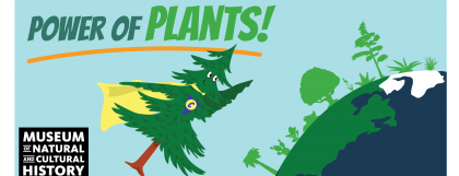 An illustration of a tree in a superhero cape soaring over the Earth