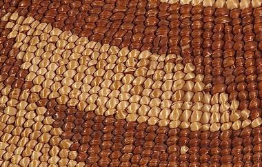 Basketry cap, side detail