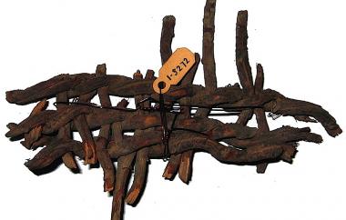 Open diagonal twine basketry fragment