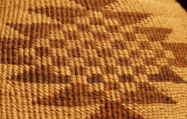 Basket detail, "Blackbirds flocking" design