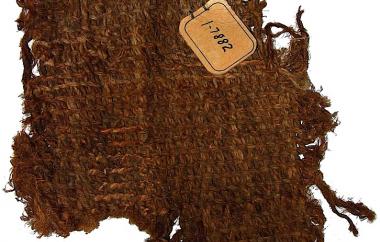 Open diagonal twine basketry fragment