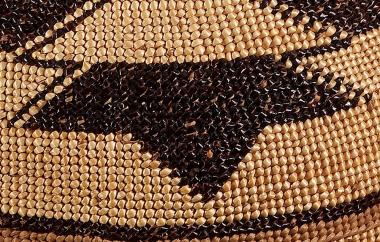 Basketry cap, side detail