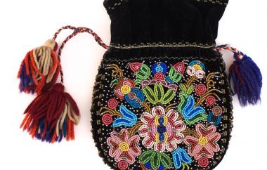 Beaded Velvet Drawstring Bag, side two