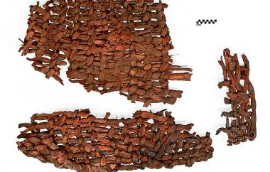Open diagonal twine basket fragments (side one)