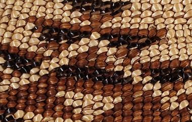 Basketry cap, side detail
