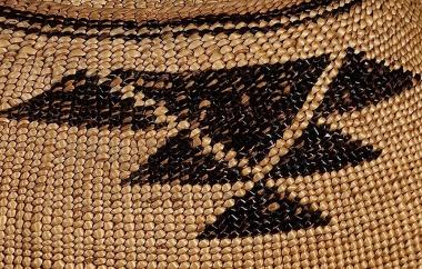Basketry cap, side detail