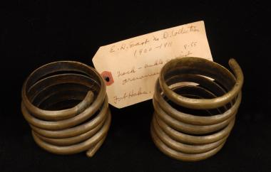 Brass spiral ornaments for women  (Cat.# s 8-55 and 8-56).