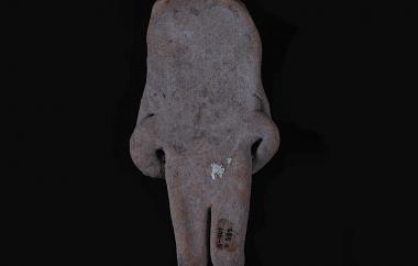 Female Human Figurine with Bone Necklace (back). Chupícuaro, Mexico, Late Preclassic period (500 – 0 B.C.E.) Cat. #3-461. Height 3 ¾ in, width 2 in, depth 5/8 in.