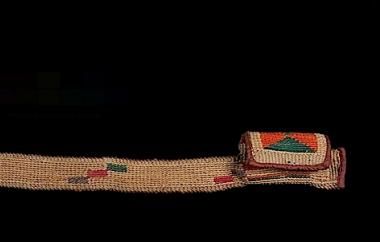 Cornhusk pouch belt (side one)