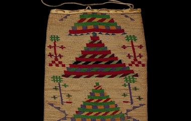 Later style cornhusk bag with representational designs (side one)