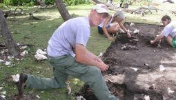 UO archaeologist Scott Fitzpatrick at a dig site on the Caribbean island of Carriacou