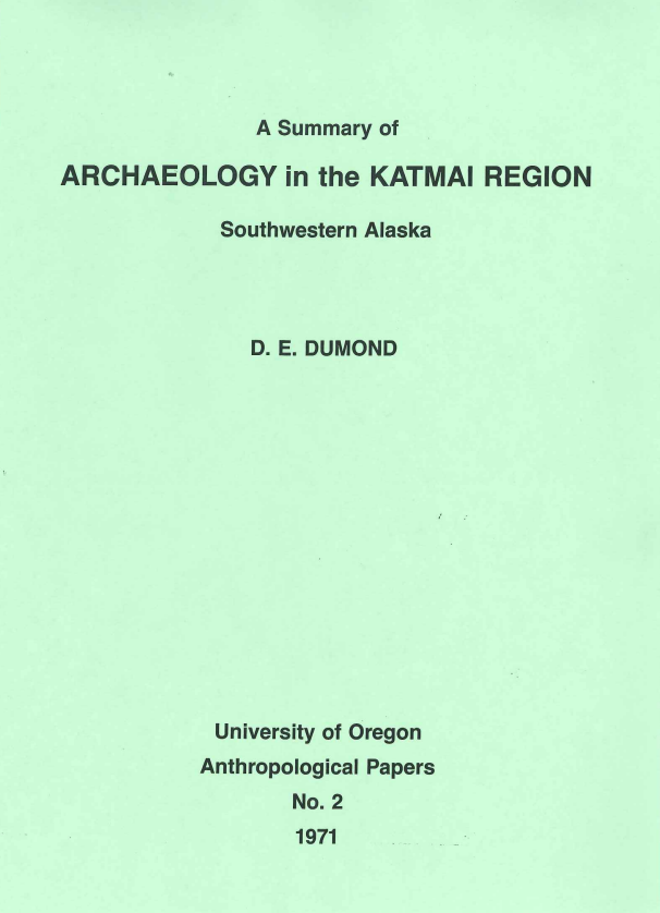 Cover of UO Anthropological Paper #2