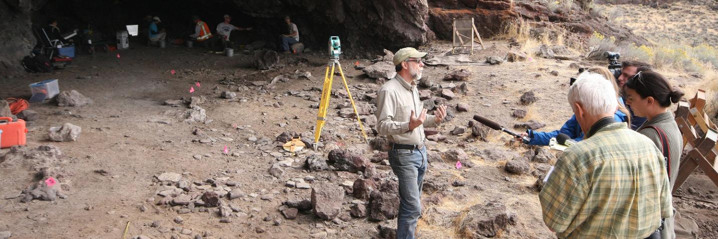 Interview at an archeological dig