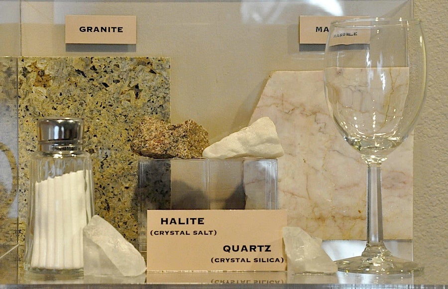 Granite, salt, and quartz