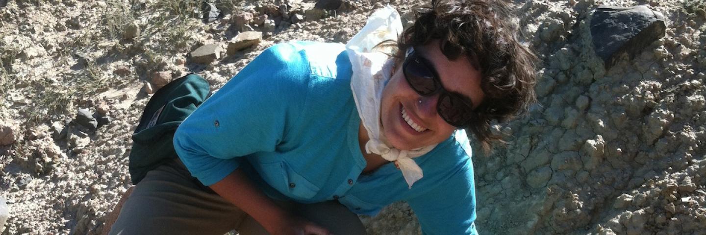Paleontologist Win McLaughlin conducting field research in Kyrgyzstan