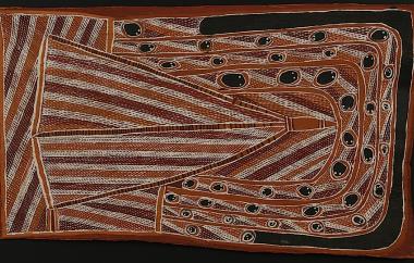 Geometric pattern, Milingimbi 26" x 15.25", Cat. No. 6-37